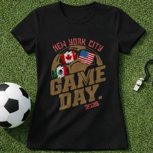 Custom Soccer City Flags &Name Distressed Game Day T-Shirt
