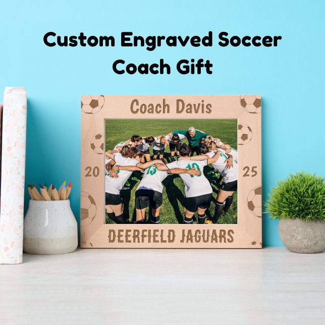 Custom Soccer Coach Gift Engraved Picture Frame (Creator Uploaded)