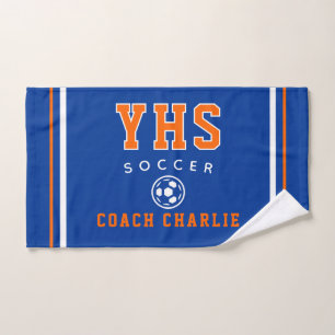 Custom Soccer Coach Towel, Team Gift for Coach Hand Towel