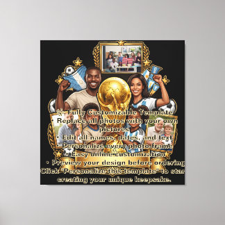 Custom Soccer Dad Photo Collage Gift Canvas Print