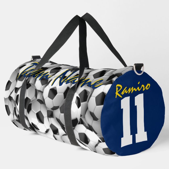 Custom Soccer/Football Team Spirit  Duffle Bag (Left Corner)