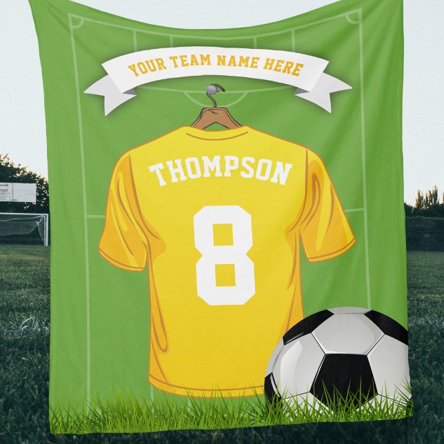 Custom Soccer Name Number Team Fleece Blanket (Creator Uploaded)