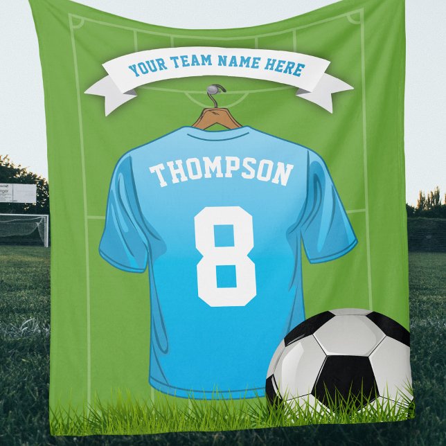 Custom Soccer Name Number Team Fleece Blanket (Creator Uploaded)