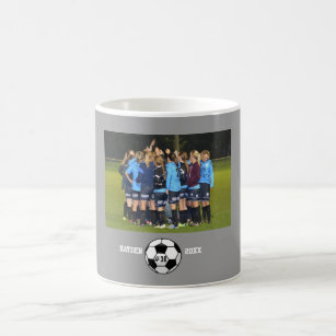 Custom Soccer Photo Collage Name Team Number Coffee Mug