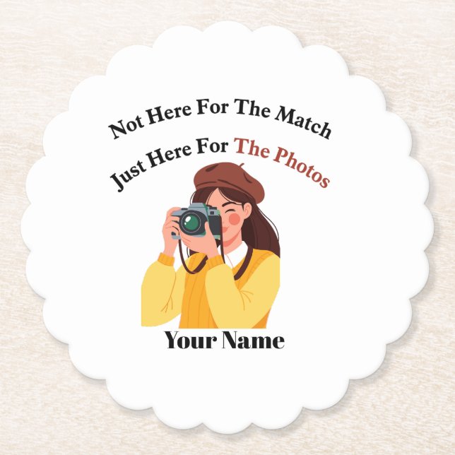 Custom Soccer Photographer Scalloped Coaster (Front)