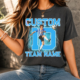 Custom Soccer player tee, personalised your number T-Shirt