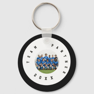 Custom Soccer Player's Name & Initials Team Photo Key Ring