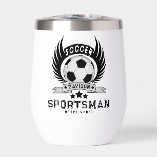 Custom Soccer Sportsman Emblem With Ball And Wings