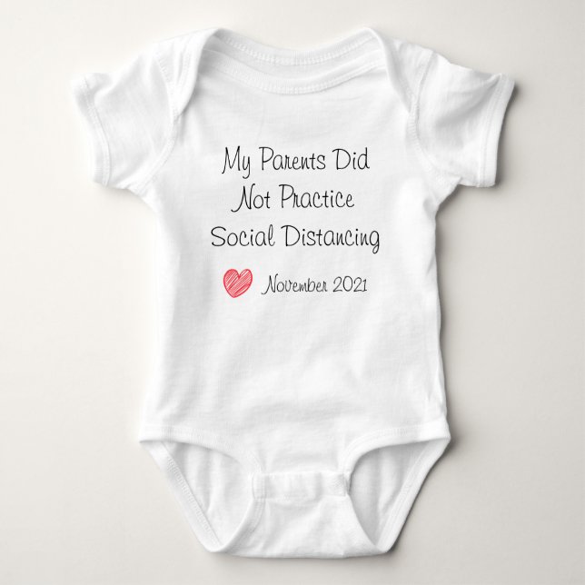 Custom Social Distancing Baby Bodysuit (Front)