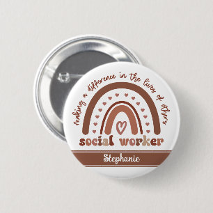Custom Social Worker Appreciation Graduation Gift 6 Cm Round Badge