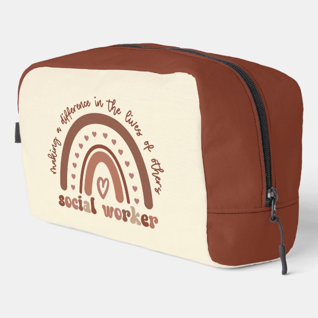Custom Social Worker Appreciation Graduation Gift Dopp Kit (Right Corner)