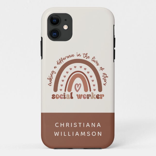 Custom Social Worker Appreciation Graduation Gifts Case-Mate iPhone Case (Back)