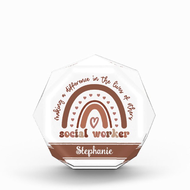 Custom Social Worker Appreciation Graduation Gifts Photo Block (Front)