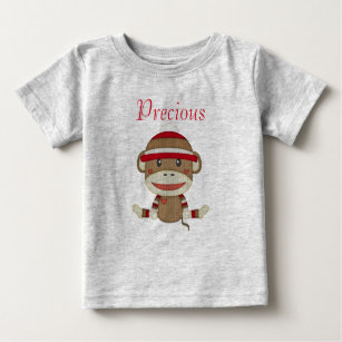 Custom Sock Monkey Baby Shower Gift Clothing Baby T-Shirt