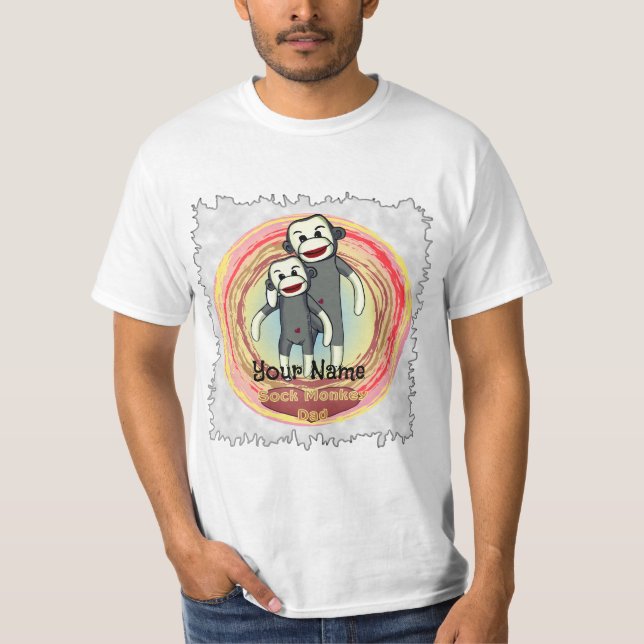 Custom Sock Monkey Dad t-shirt (Front)