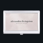 Custom Soft Blue Watercolor Modern Typography Business Card Holder<br><div class="desc">Designed with simplicity and style in mind,  this blush-toned business card holder features a soft watercolor texture and clean,  modern typography. Perfect for interior designers,  consultants,  or creatives who want a polished and professional accessory. Personalise it with your name and job title to create a cohesive brand identity.</div>