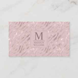 Custom Soft Blush Pastel Pink Gold Glitter Pattern Business Card