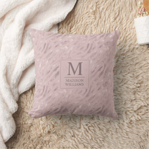 Custom Soft Blush Pastel Pink Gold Glitter Pattern Cushion
