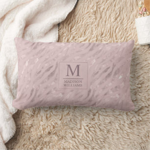 Custom Soft Blush Pastel Pink Gold Glitter Pattern Lumbar Cushion