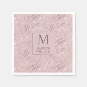 Custom Soft Blush Pastel Pink Gold Glitter Pattern Napkin
