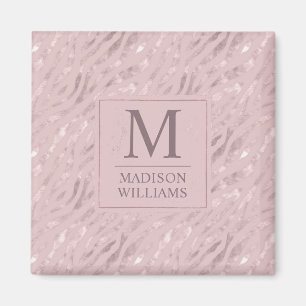 Custom Soft Blush Pink Light Gold Glitter Pattern Magnet