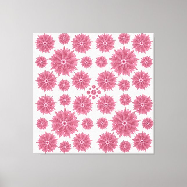 Custom Soft Dusty Pink Chrysanthemum Pattern Canvas Print (Front)