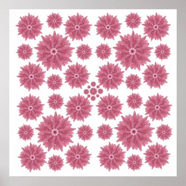 Custom Soft Dusty Pink Chrysanthemum Pattern Poster (Front)