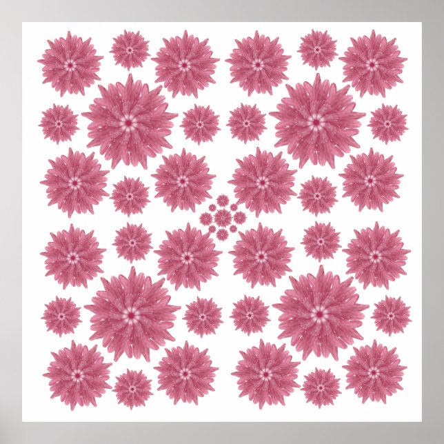 Custom Soft Dusty Pink Chrysanthemum Pattern Poster (Front)