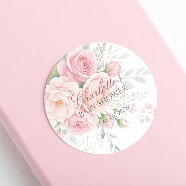 custom soft pink roses floral sticker template (Creator Uploaded)