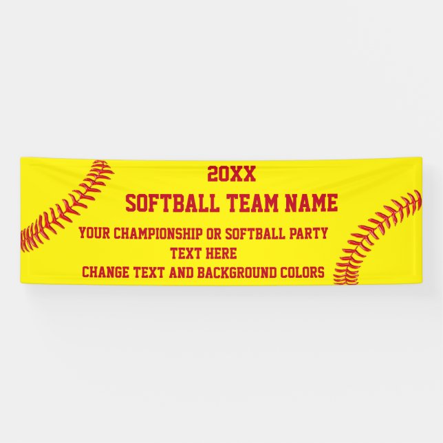Custom Softball Banner Your Text and Colours (Horizontal)