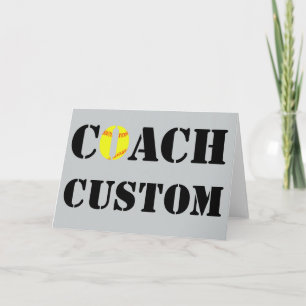Custom Softball Coach Greeting/Thank You Card