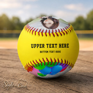 Custom Softball Featuring Your Image & Text