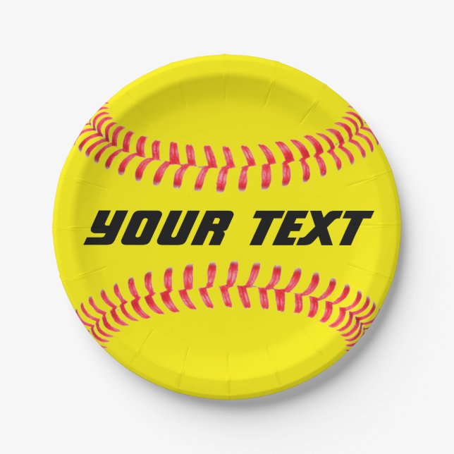 Custom Softball Paper Plates (Front)