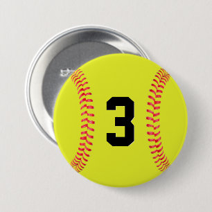 Custom Softball Player Jersey Number or Letters 7.5 Cm Round Badge