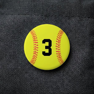 Custom Softball Player Jersey Number or Letters 7.5 Cm Round Badge