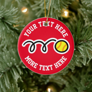 Custom softball sport Christmas tree ornament gift