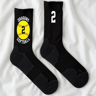 Custom Softball Team Name and Player Jersey Number Socks