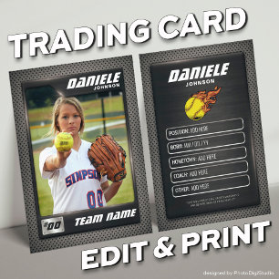 Custom Softball Trading Card, Softball Card 