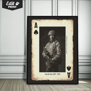 Custom Soldier Wall Art, Ace of Spades Military Poster