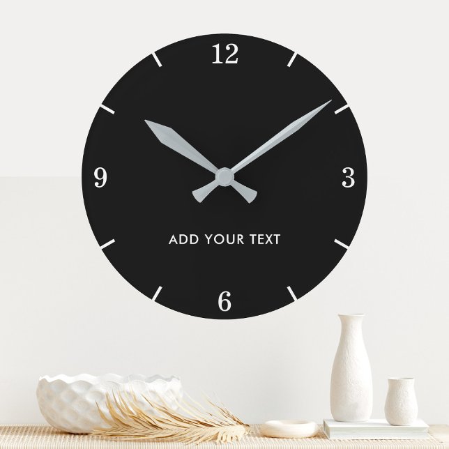 Custom Solid Colour And Text Personalised Round Clock (Creator Uploaded)