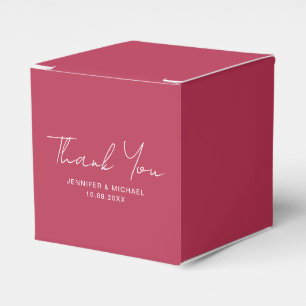 Custom Solid Colour Viva Magenta Handwritten Text Favour Box