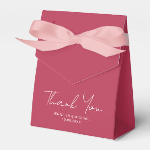 Custom Solid Colour Viva Magenta Script Template Favour Box