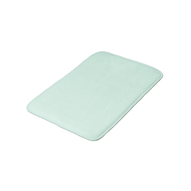Custom Solid Light Mint Green Colour Memory Foam Bath Mat (Angled)