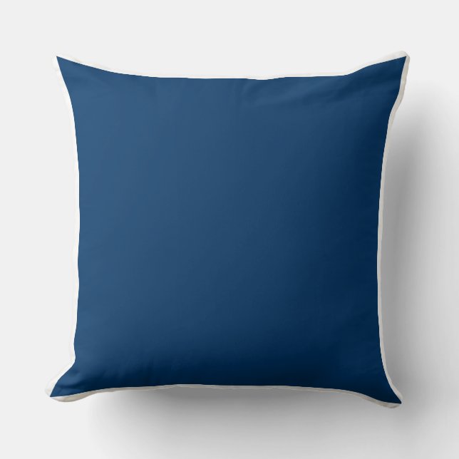 Custom solid plain blue / white Throw Pillow (Front)