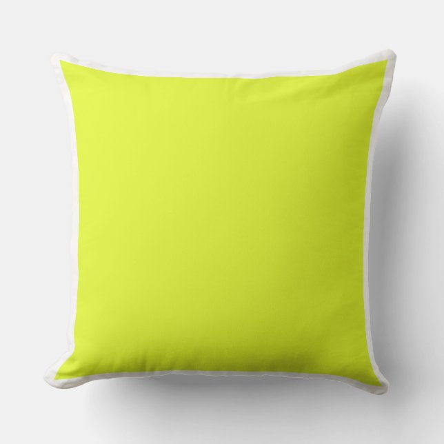 Custom solid plain bright yellow / white frame cushion (Front)