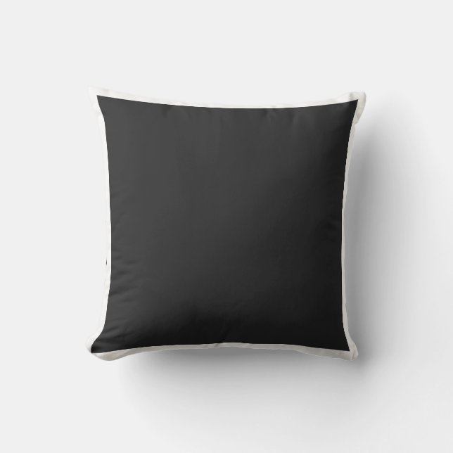 Custom solid slate black  white stripes decorative cushion (Front)