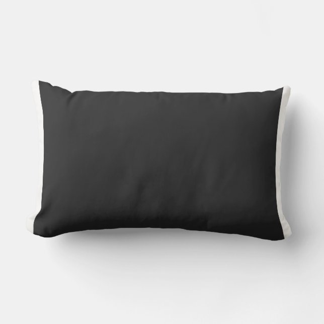 Custom solid slate black  white stripes decorative lumbar cushion (Front)