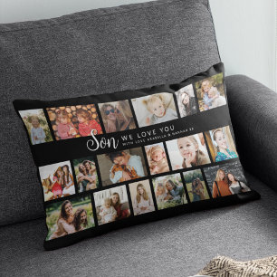 Custom Son 18 Photo Collage Lumbar Cushion