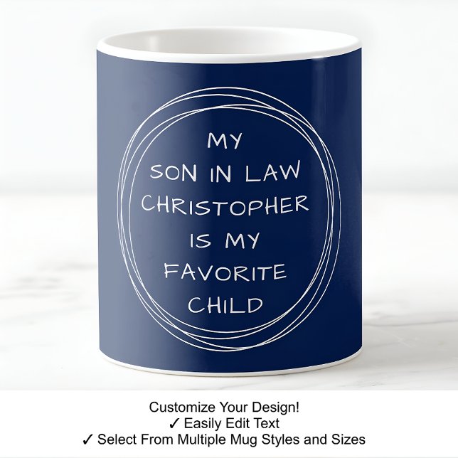 Custom, Son In Law, Christmas, Birthday, Navy C41 Coffee Mug (Creator Uploaded)