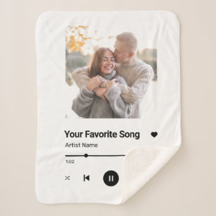 Custom Song Favorite Song One Photo  Coffee Mug Lu Sherpa Blanket